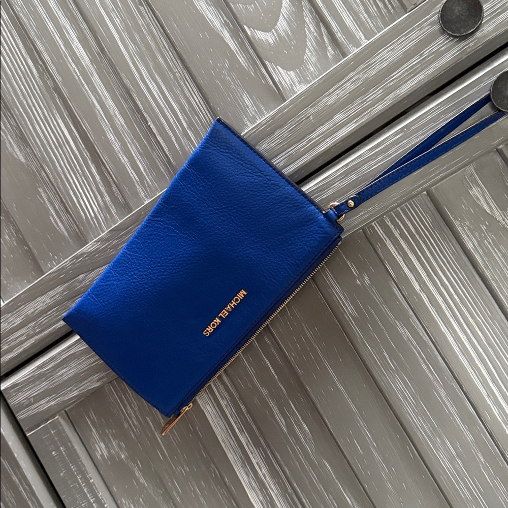Michael Kors Blue Wristlet Clutch